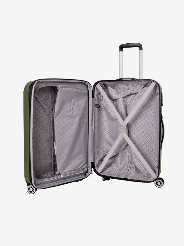 Travelite Set di tre valigie Travelite City 4w verdi S,M,L Verde