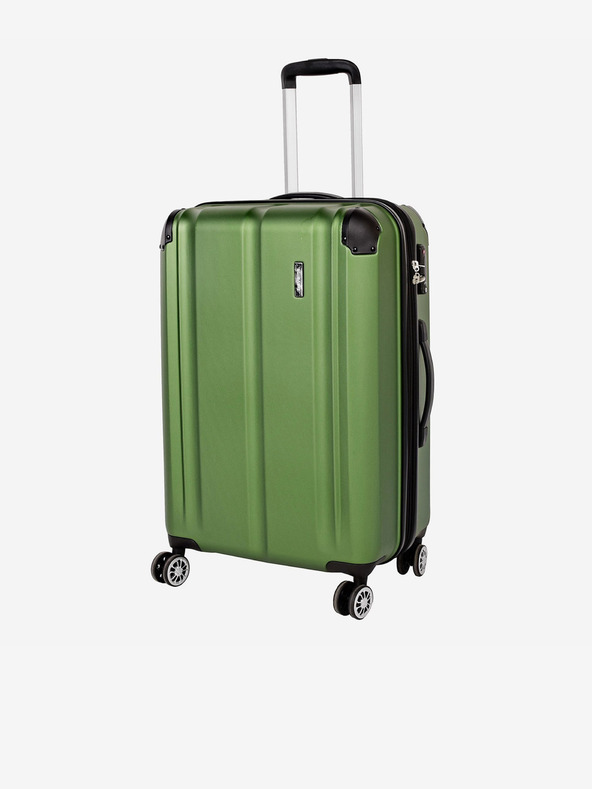 Travelite Set di tre valigie Travelite City 4w verdi S,M,L Verde