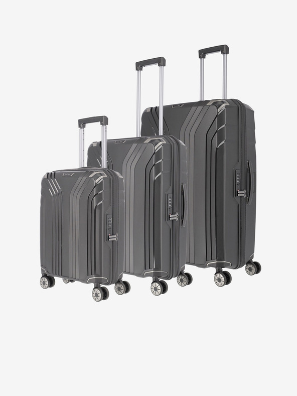 Travelite Set di tre valigie da viaggio Travelite Elvaa 4w S,M,L Nero