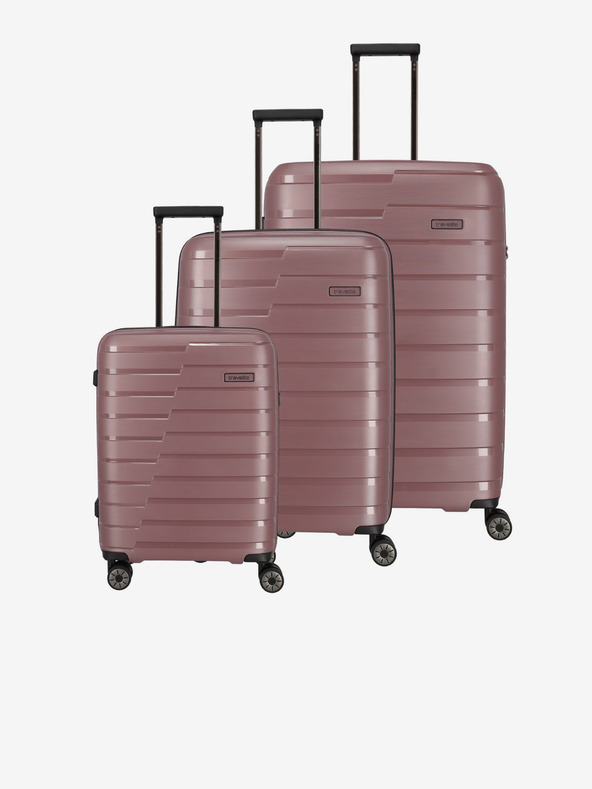 Travelite Set di tre valigie da viaggio Travelite Air Base S,M,L rosa