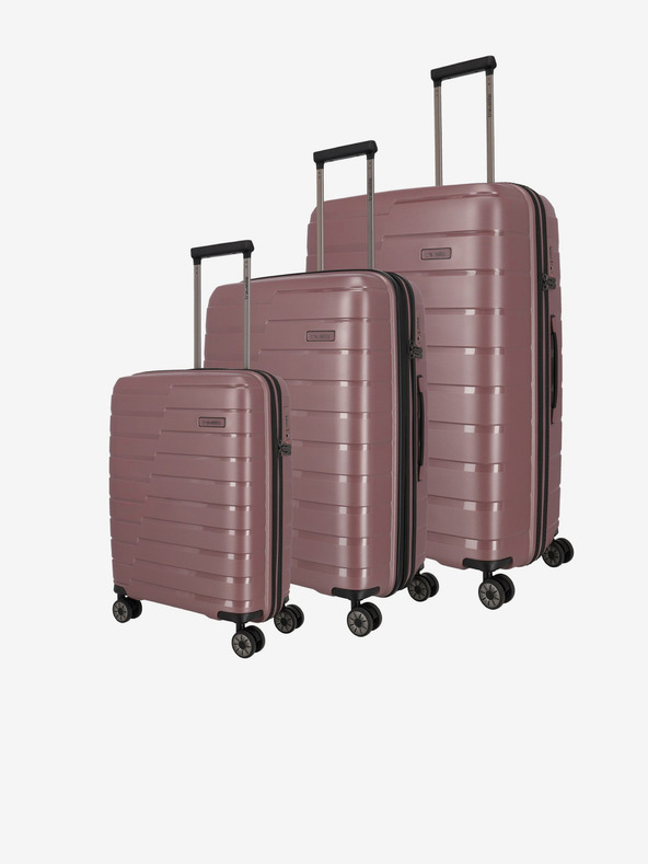 Travelite Set di tre valigie da viaggio Travelite Air Base S,M,L rosa