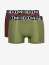 DIM Set di due boxer da uomo verde e marrone scuro DIM COTTON 3D FLEX AIR BOXER 2x