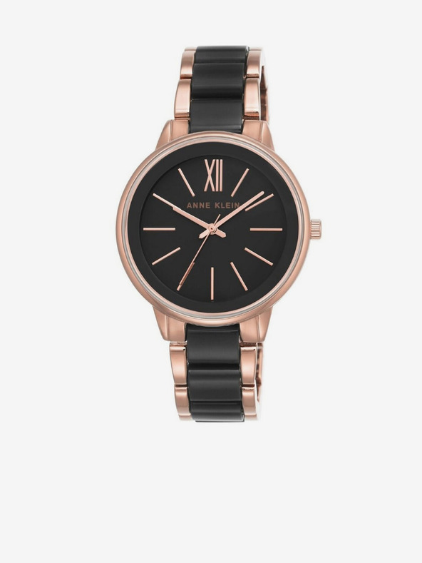 Anne Klein Orologio da donna in nero e oro rosa Anne Klein