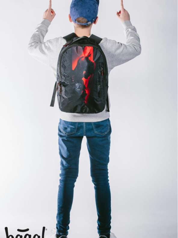 BAAGL  Zaino nero Baagl eARTh Batman Red