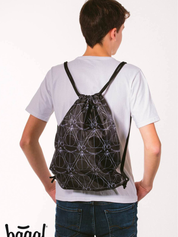 BAAGL  Set scuola nero - zaino, astuccio, borsa Baagl Skate Harry Potter Doni della Morte