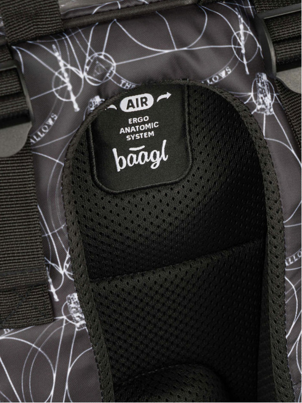 BAAGL  Set scuola nero - zaino, astuccio, borsa Baagl Skate Harry Potter Doni della Morte