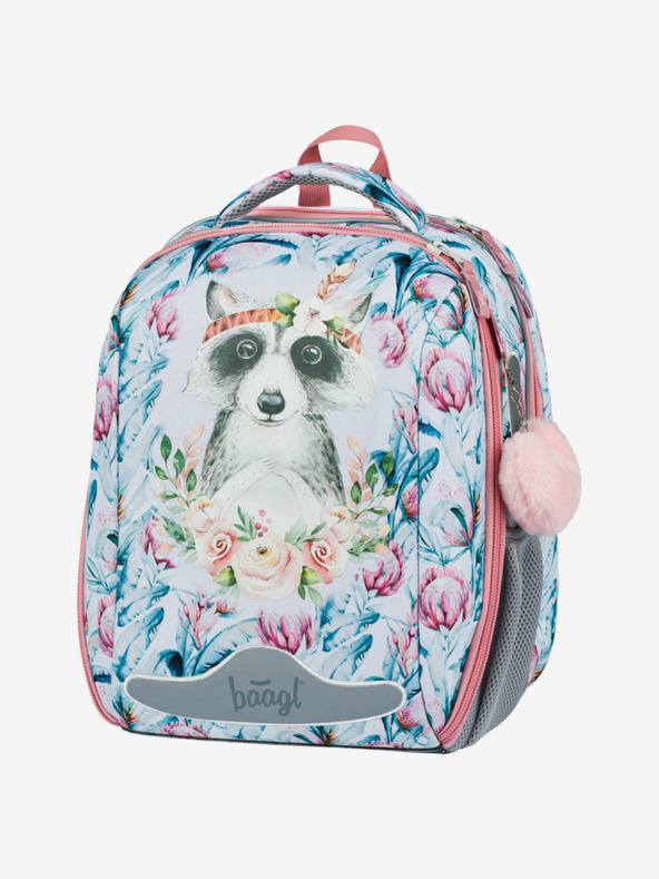 BAAGL  Zaino scuola bianco Baagl Shelly Raccoon