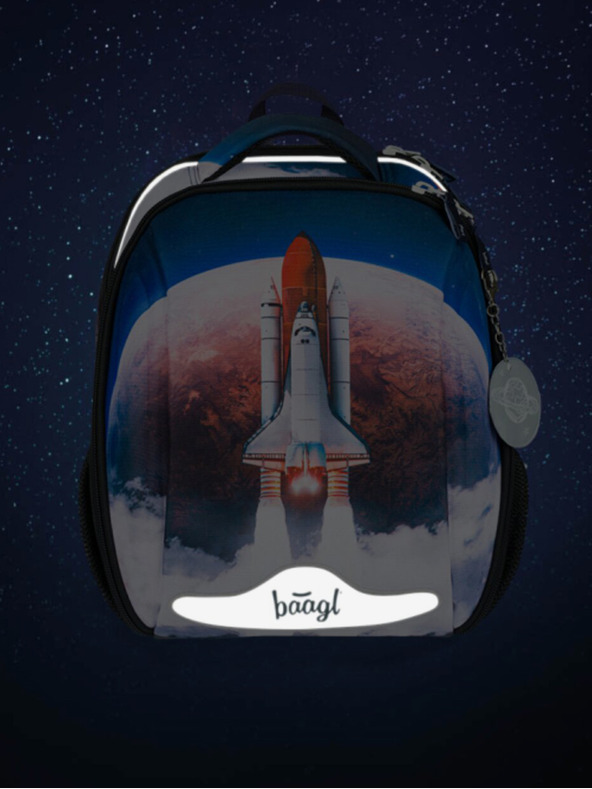 BAAGL  Borsa scuola blu Baagl Shelly Space Shuttle