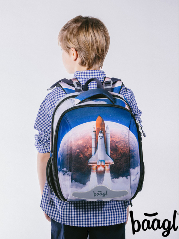 BAAGL  Borsa scuola blu Baagl Shelly Space Shuttle