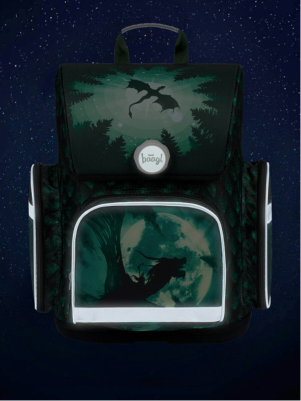 BAAGL  Zaino scuola verde Ergo Baagl Dragon