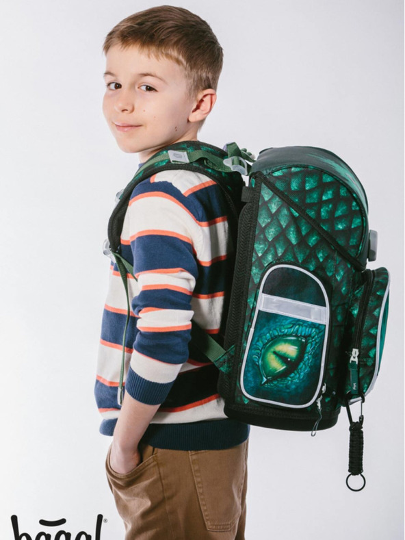 BAAGL  Zaino scuola verde Ergo Baagl Dragon