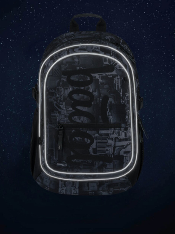 BAAGL  Set scuola grigio - zaino, astuccio, borsa Baagl Core Technic