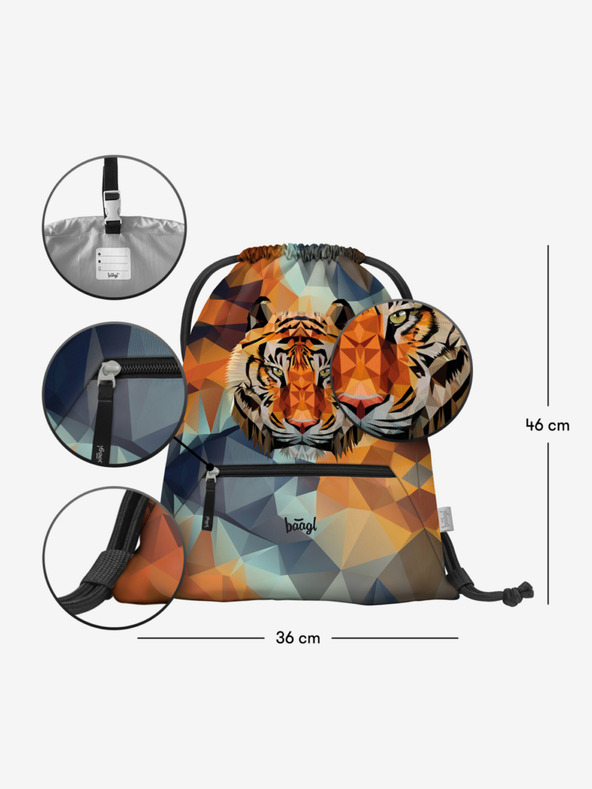 BAAGL  Borsa arancione con tasca Baagl Tiger