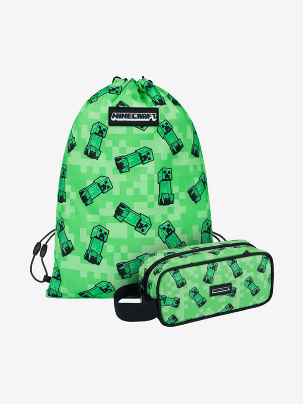 BAAGL  Set scuola verde - astuccio, borsa Baagl Minecraft 2 Creeper