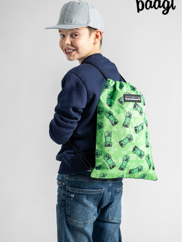 BAAGL  Set scuola verde - astuccio, borsa Baagl Minecraft 2 Creeper