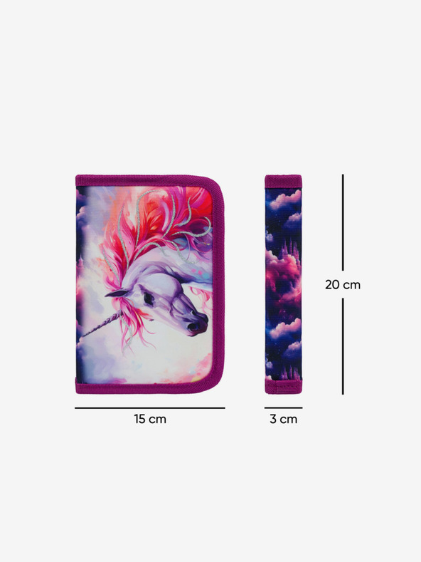 BAAGL  Astuccio per la scuola viola a un piano Baagl Unicorn Kingdom