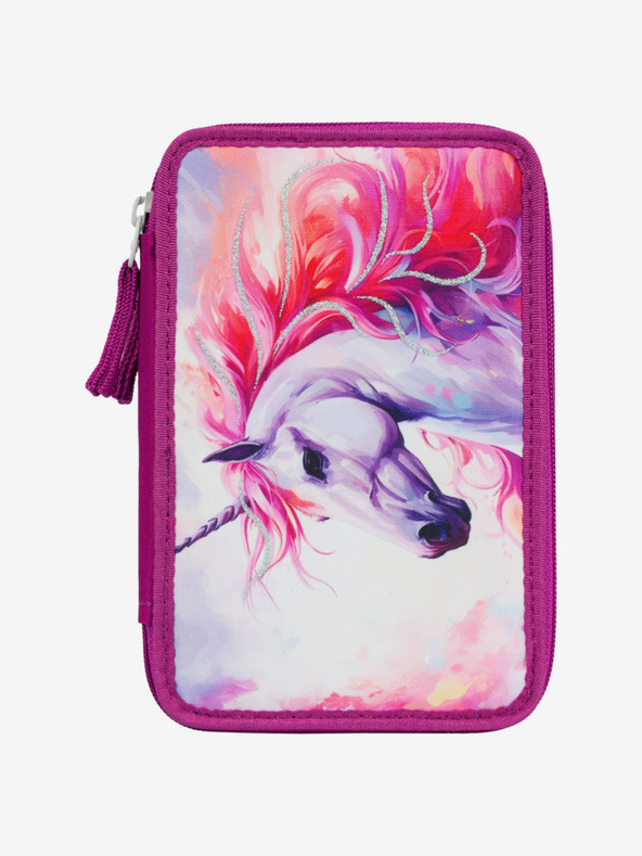 BAAGL  Astuccio per la scuola viola a tre livelli Baagl Unicorn Kingdom