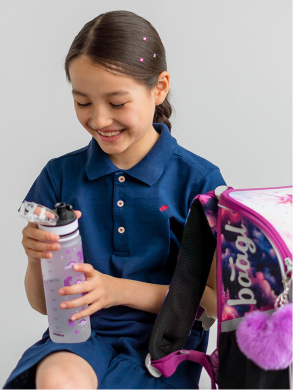 BAAGL  Biberon tritan viola regno degli unicorni, 500 ml Baagl