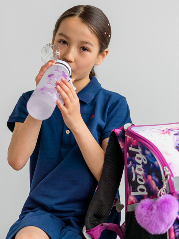 BAAGL  Biberon tritan viola regno degli unicorni, 500 ml Baagl