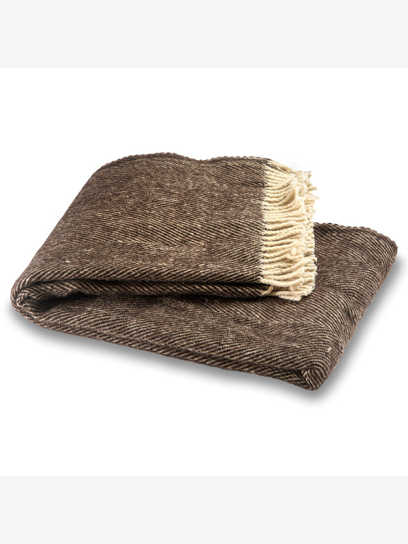 Balkanova Coperta di lana Elma XII - marrone scuro naturale