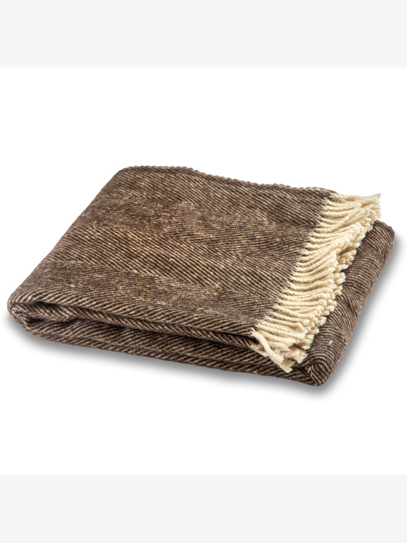 Balkanova Coperta di lana Elma XII - marrone scuro naturale