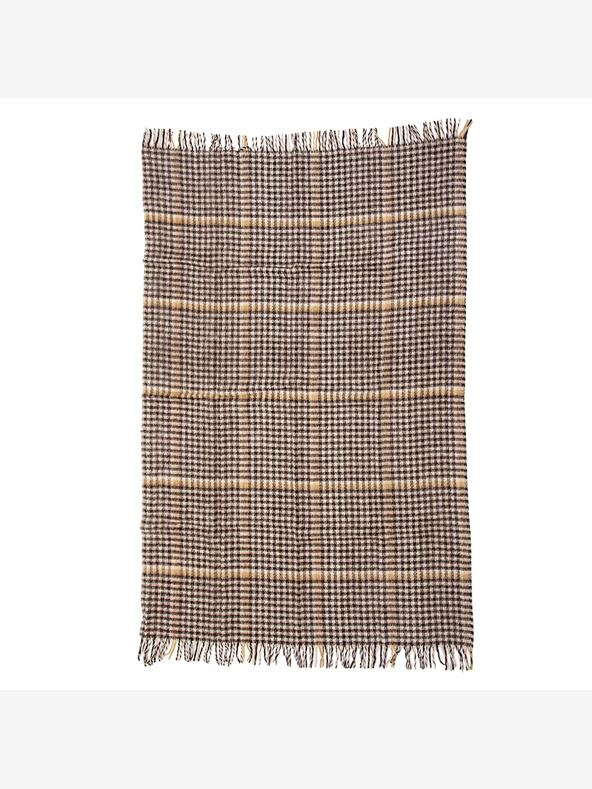 Balkanova Coperta di lana Elma XI - marrone e beige a quadri