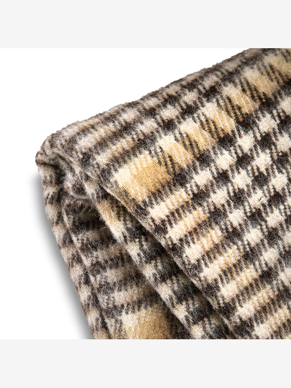 Balkanova Coperta di lana Elma XI - marrone e beige a quadri