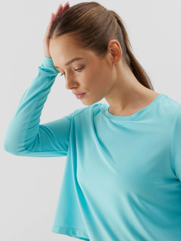 4F Maglietta sportiva a manica lunga sciolta da donna ad asciugatura rapida 4F