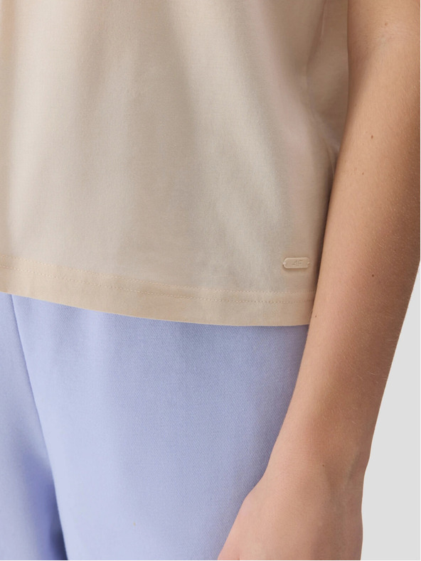 4F Maglietta donna tinta unita in cotone organico 4F