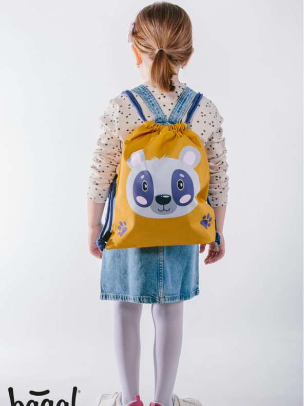 BAAGL  Sacchetto per la scuola dell'infanzia giallo Baagl Raccoon
