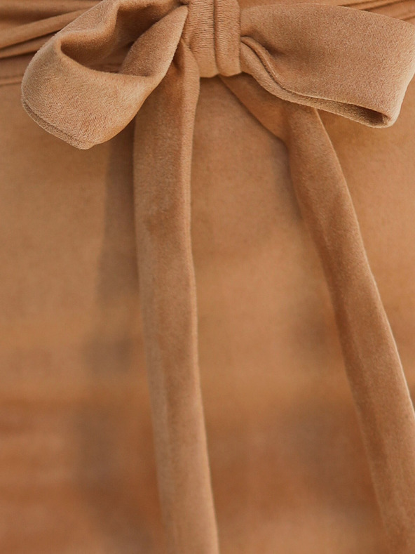 numoco Gonna a portafoglio in pelle scamosciata - Caramello Numoco