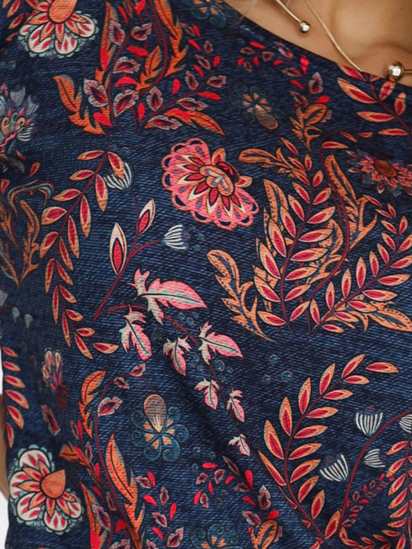 numoco Abito sportivo con tasche - foglie su jeans Numoco