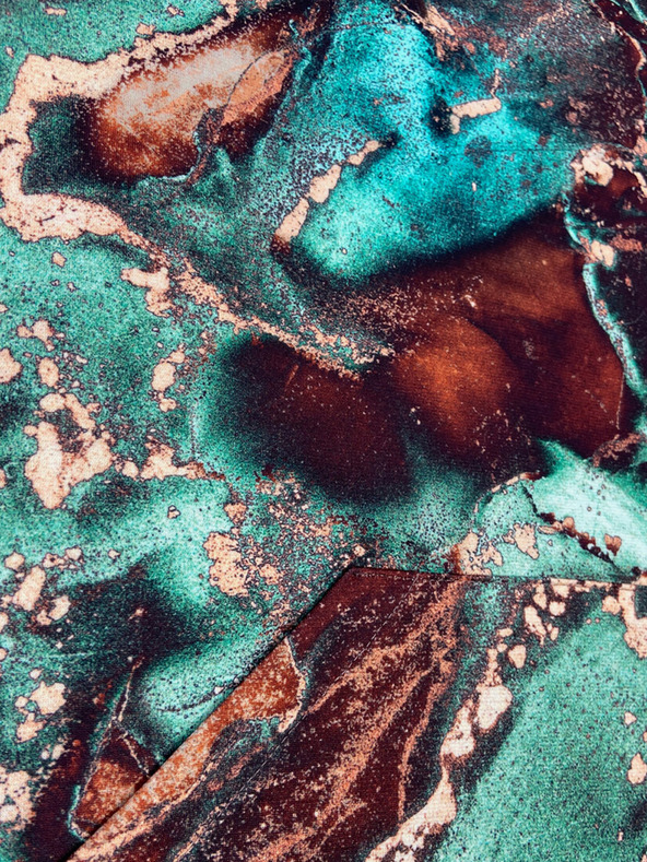 numoco Felpa con cappuccio - marmo marrone turchese Numoco