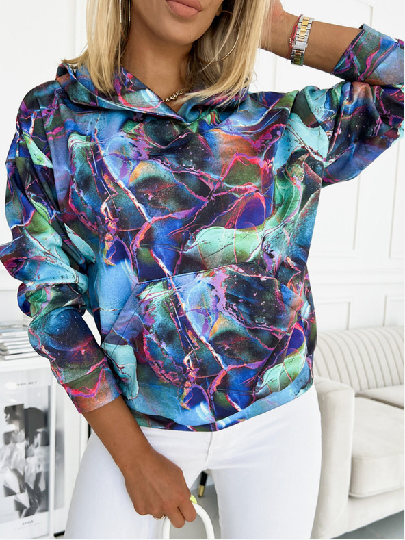 numoco Felpa con cappuccio - marmo blu Numoco