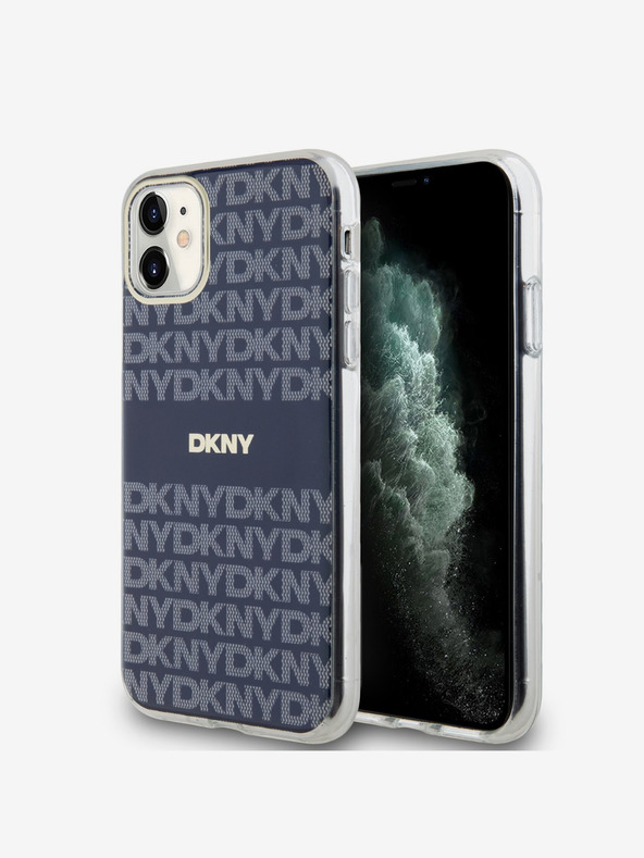 DKNY PC/TPU Ripetizione del modello Tonal Stripe Magsafe Back Cover per iPhone 11 Blue DKNY