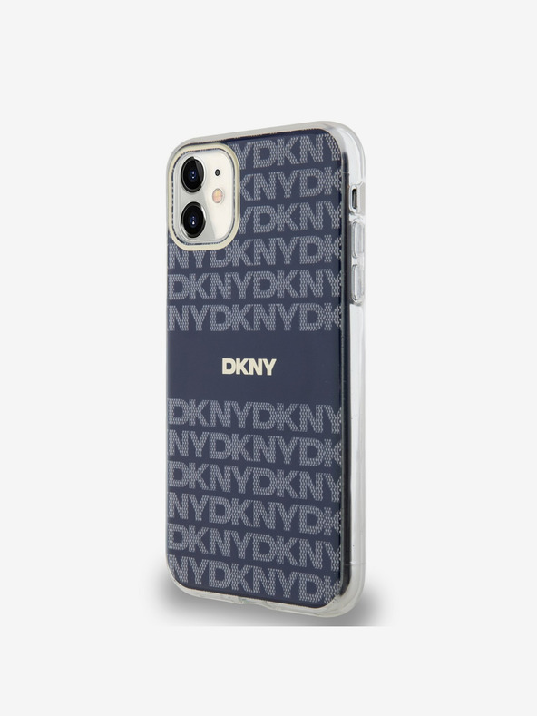 DKNY PC/TPU Ripetizione del modello Tonal Stripe Magsafe Back Cover per iPhone 11 Blue DKNY