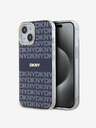 DKNY PC/TPU Ripetizione del modello Tonal Stripe Magsafe Back Cover per iPhone 15 Blue DKNY
