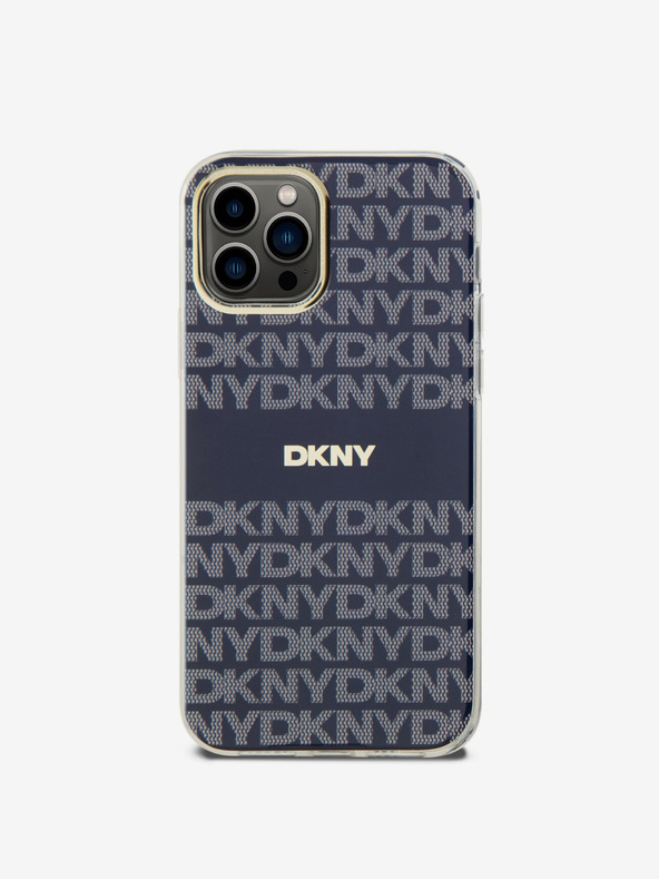 DKNY PC/TPU Ripetizione modello Tonal Stripe Magsafe Back Cover per iPhone 12/12 Pro Blu DKNY