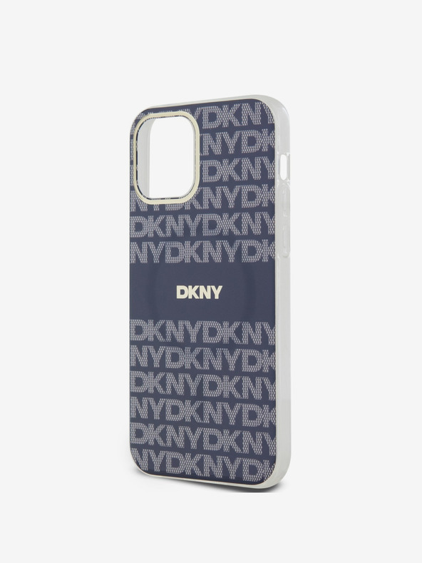 DKNY PC/TPU Ripetizione modello Tonal Stripe Magsafe Back Cover per iPhone 12/12 Pro Blu DKNY