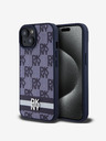 DKNY DKNY Cover posteriore in pelle PU con motivo a scacchi e strisce per iPhone 15 Blue