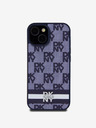 DKNY DKNY Cover posteriore in pelle PU con motivo a scacchi e strisce per iPhone 15 Blue