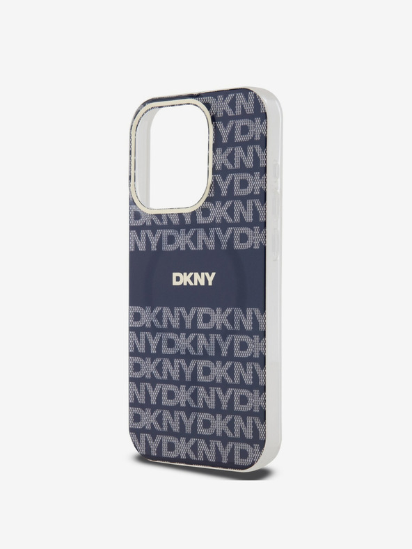 DKNY PC/TPU Ripetizione del modello Tonal Stripe Magsafe Back Cover per iPhone 13 Pro Blu DKNY