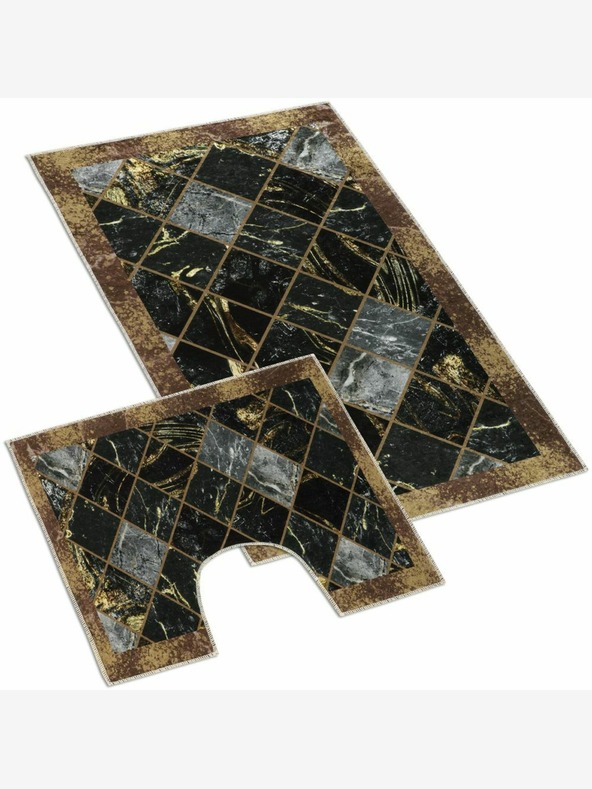 Bellatex Tappeto per bagno e toilette in marmo marrone 3D Bellatex