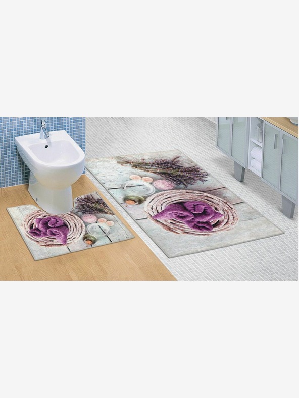 Bellatex Tappetino da bagno e da toilette 3D Lavanda Bellatex