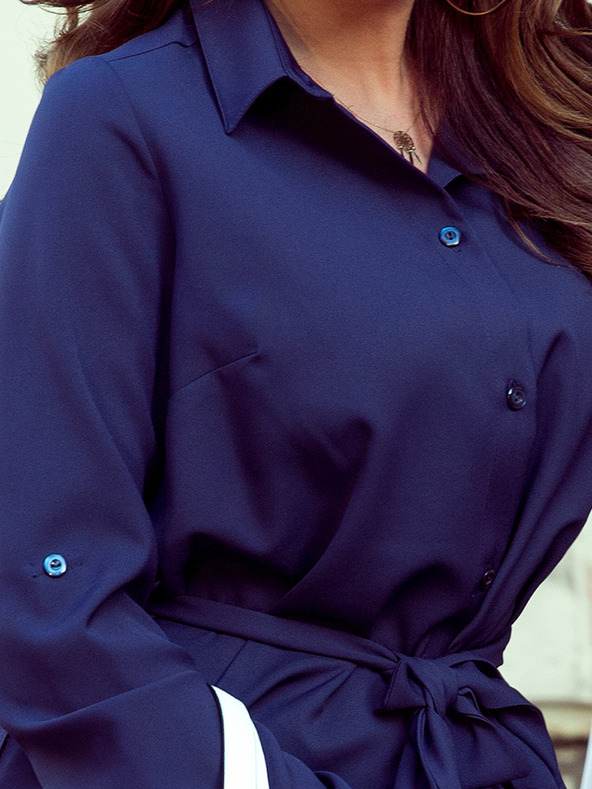 numoco Abito a camicia con bottoni - blu scuro Numoco