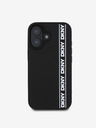DKNY DKNY Cover posteriore in gomma 3D con logo a righe ripetute per iPhone 16 nero