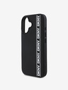 DKNY DKNY Cover posteriore in gomma 3D con logo a righe ripetute per iPhone 16 nero