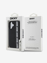 DKNY DKNY Cover posteriore in gomma 3D con logo a righe ripetute per iPhone 16 nero