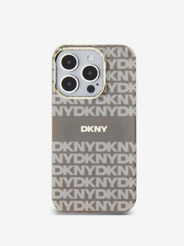 DKNY PC/TPU Ripetizione del modello Tonal Stripe Magsafe Back Cover per iPhone 13 Pro Max Beige DKNY