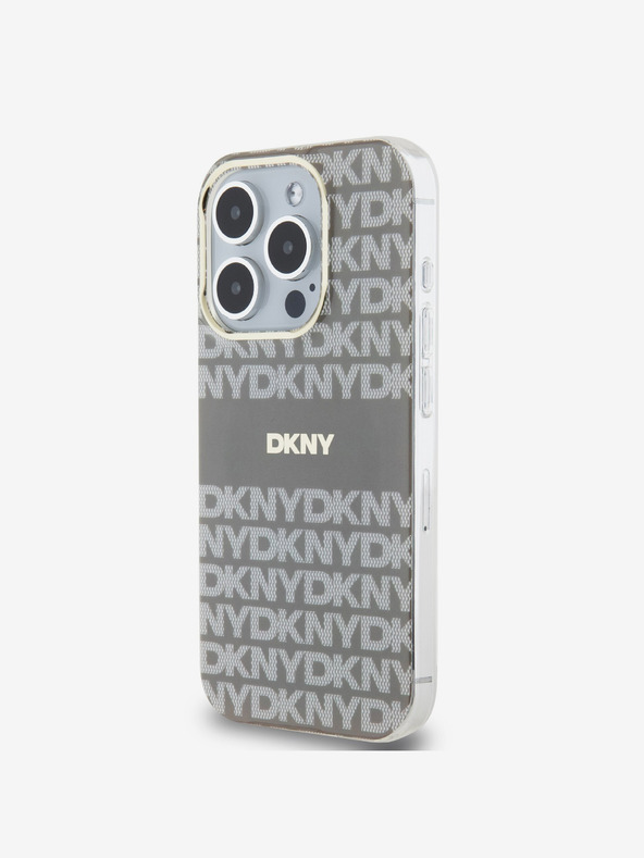 DKNY PC/TPU Ripetizione del modello Tonal Stripe Magsafe Back Cover per iPhone 13 Pro Max Beige DKNY